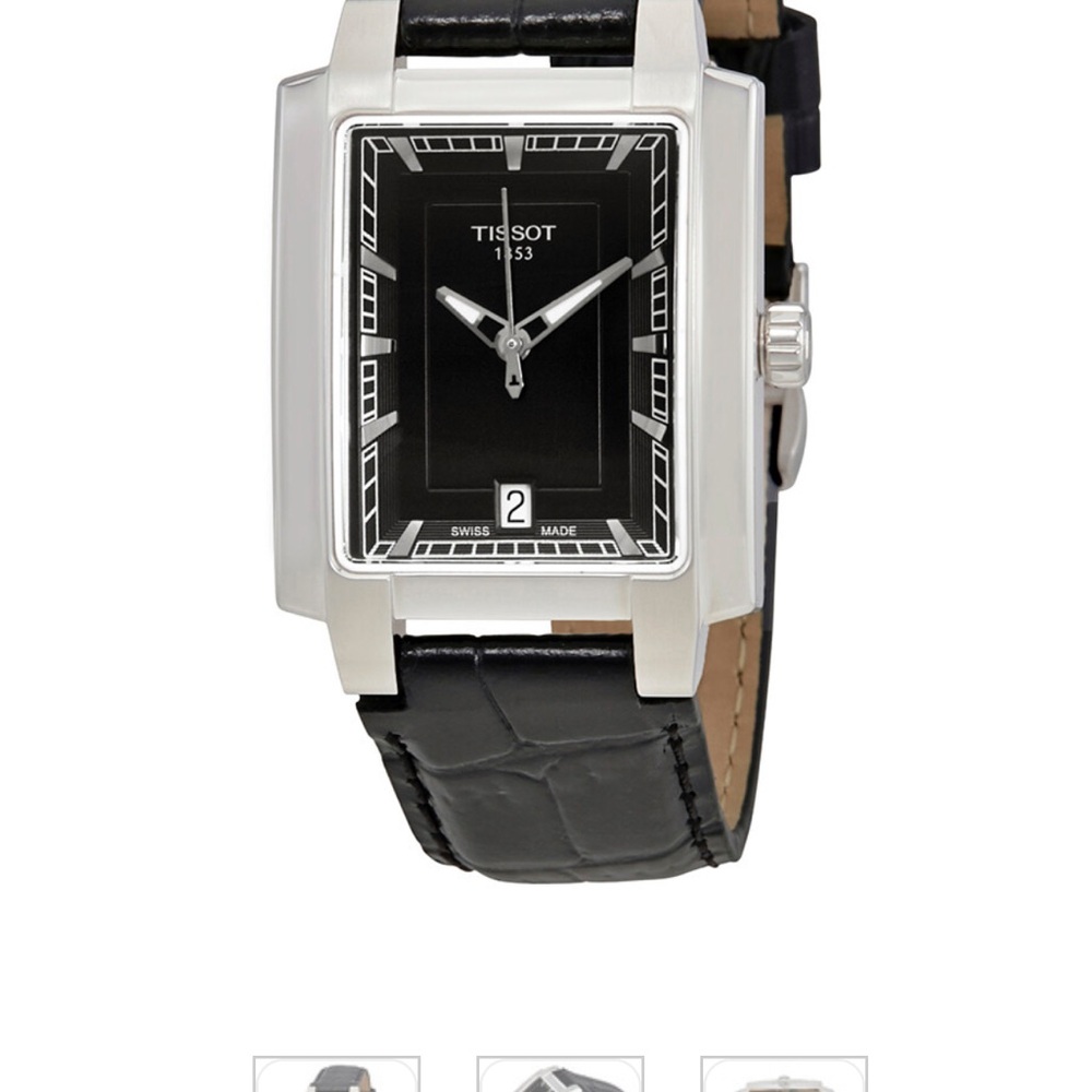 Tissot Silver And Black Rectangular Timepiece - image 1